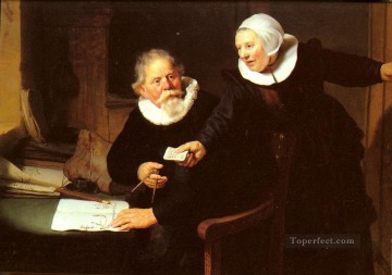 ヤン・リクセンとその妻 レンブラントの肖像画 Oil Paintings